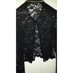 Giacca mangano nuova nera pizzo s m 42