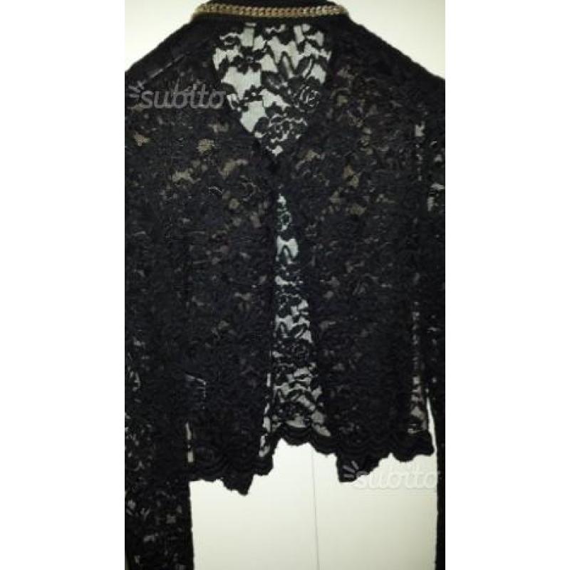 Giacca mangano nuova nera pizzo s m 42