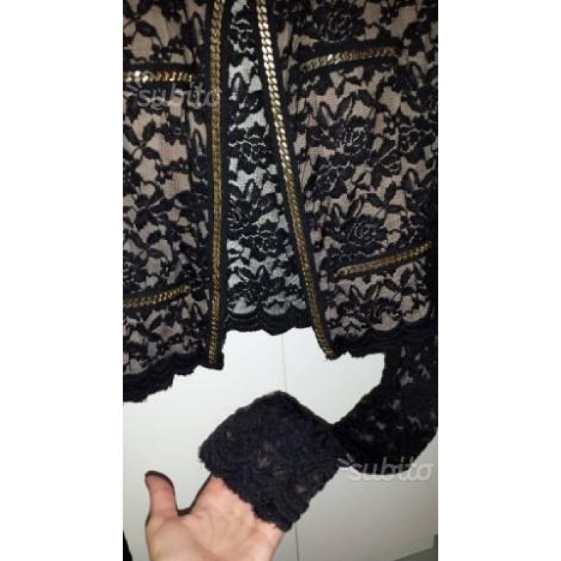 Giacca mangano nuova nera pizzo s m 42
