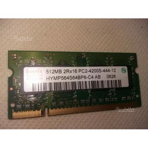 RAM ddr 2, 4200s 512 per portatili