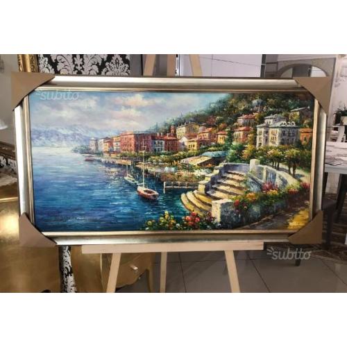 Quadro olio su tela : Lago di Como