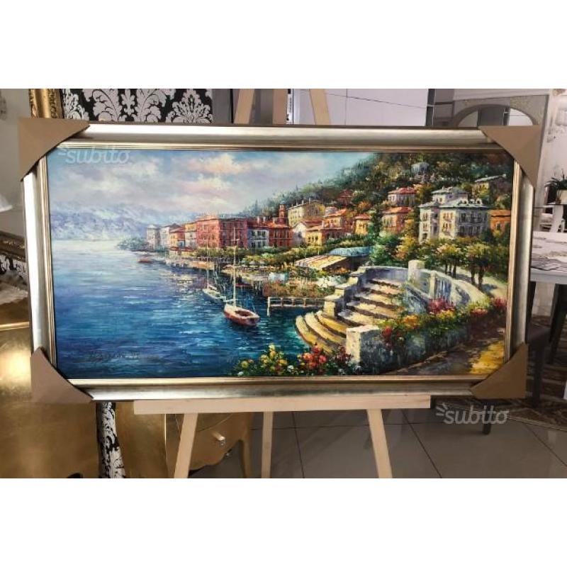 Quadro olio su tela : Lago di Como